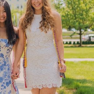 Lulus Love poem lace mini dress